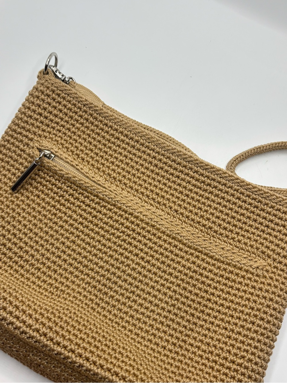 The Sak Lumi Cream Hand Crocheted Shoulder/Crossbody Handbag Convertible Strap - Picture 5 of 13